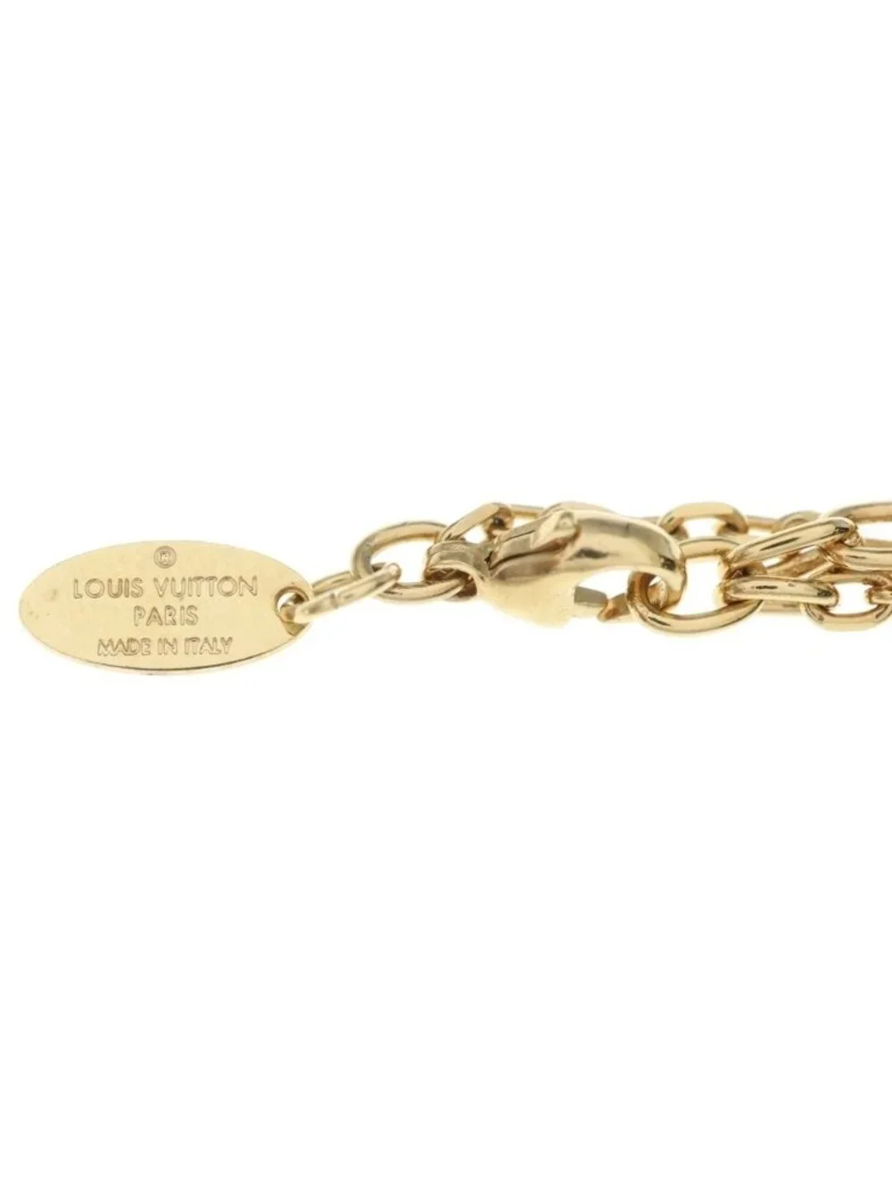 Louis Vuitton Collier Gamble Pendant Chain Gold Blue